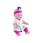 Interaktívna bábika v lekárskom oblečení s príslušenstvom ružová